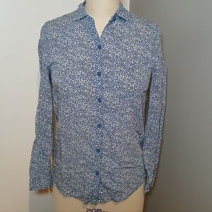 Beach Lunch Lounge Collection Floral Cotton Button Down Size SP